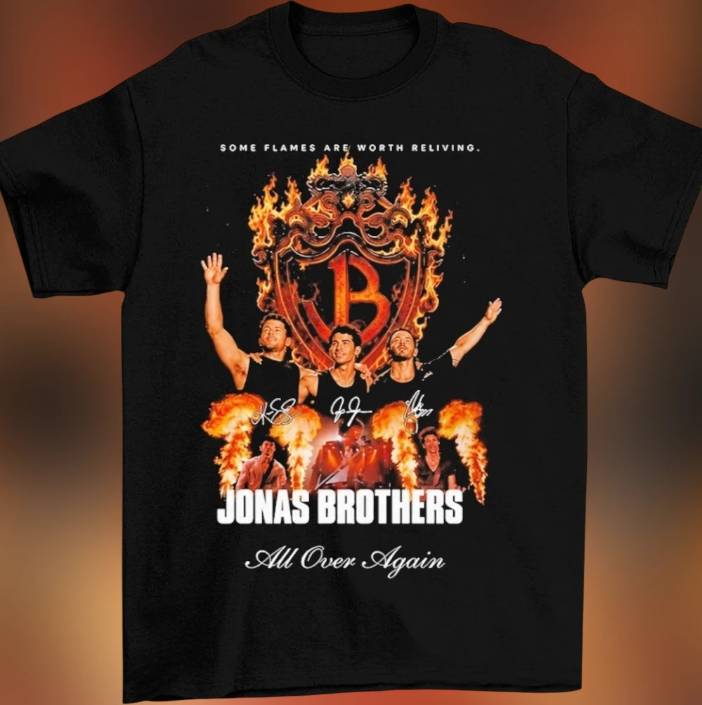 Jonas Brothers All Over Again Tee Some Flames Are Worth Reliving Vintage Band Concert Shirt