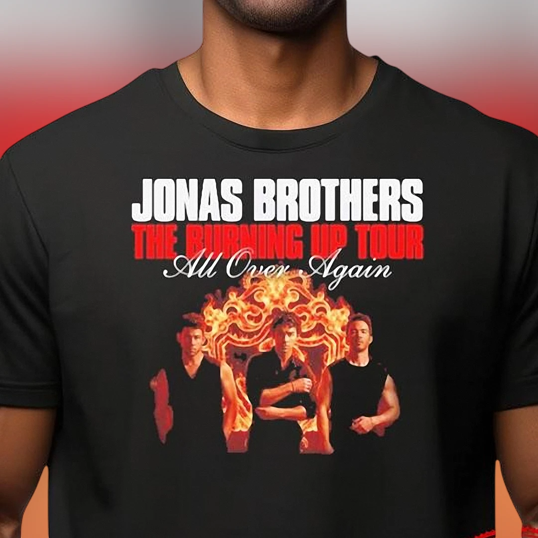 Jonas Brothers Burning Up Tour All Over Again Tee Vintage Concert Graphic Shirt