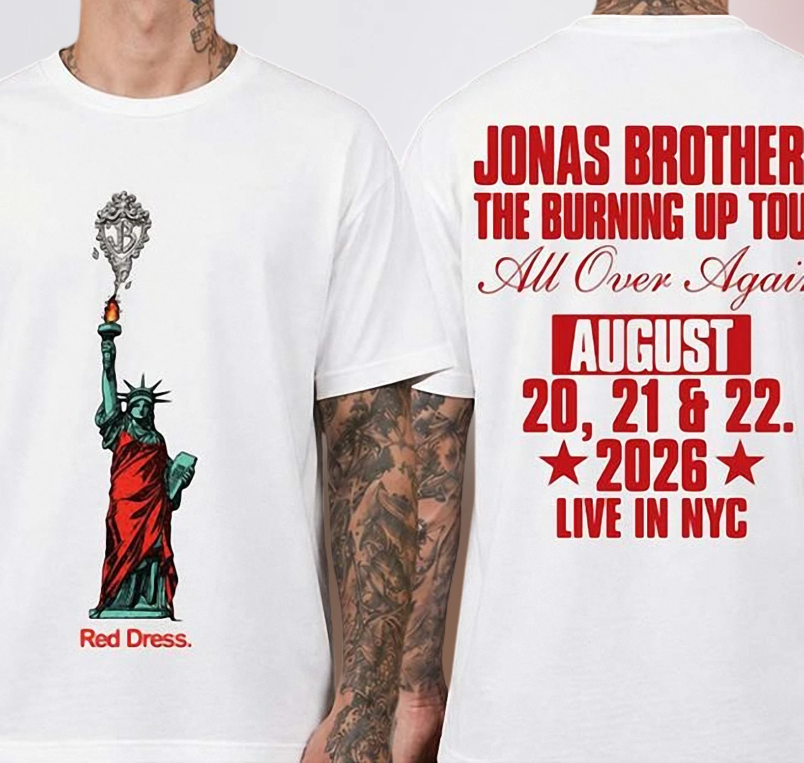Jonas Brothers The Burning Up Tour All Over Again Tee, Live in NYC 2026 Concert Graphic T-Shirt