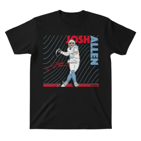 Josh Allen Graphic Tee Signature Football Player Game Day Shirt for Buffalo Fans
