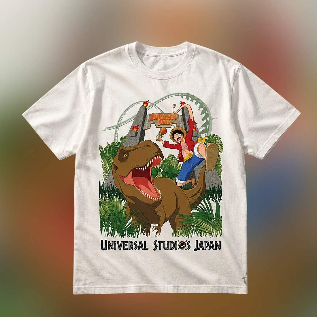Jurassic Park Universal Studios Japan Tee Luffy Dinosaur Anime Graphic Shirt