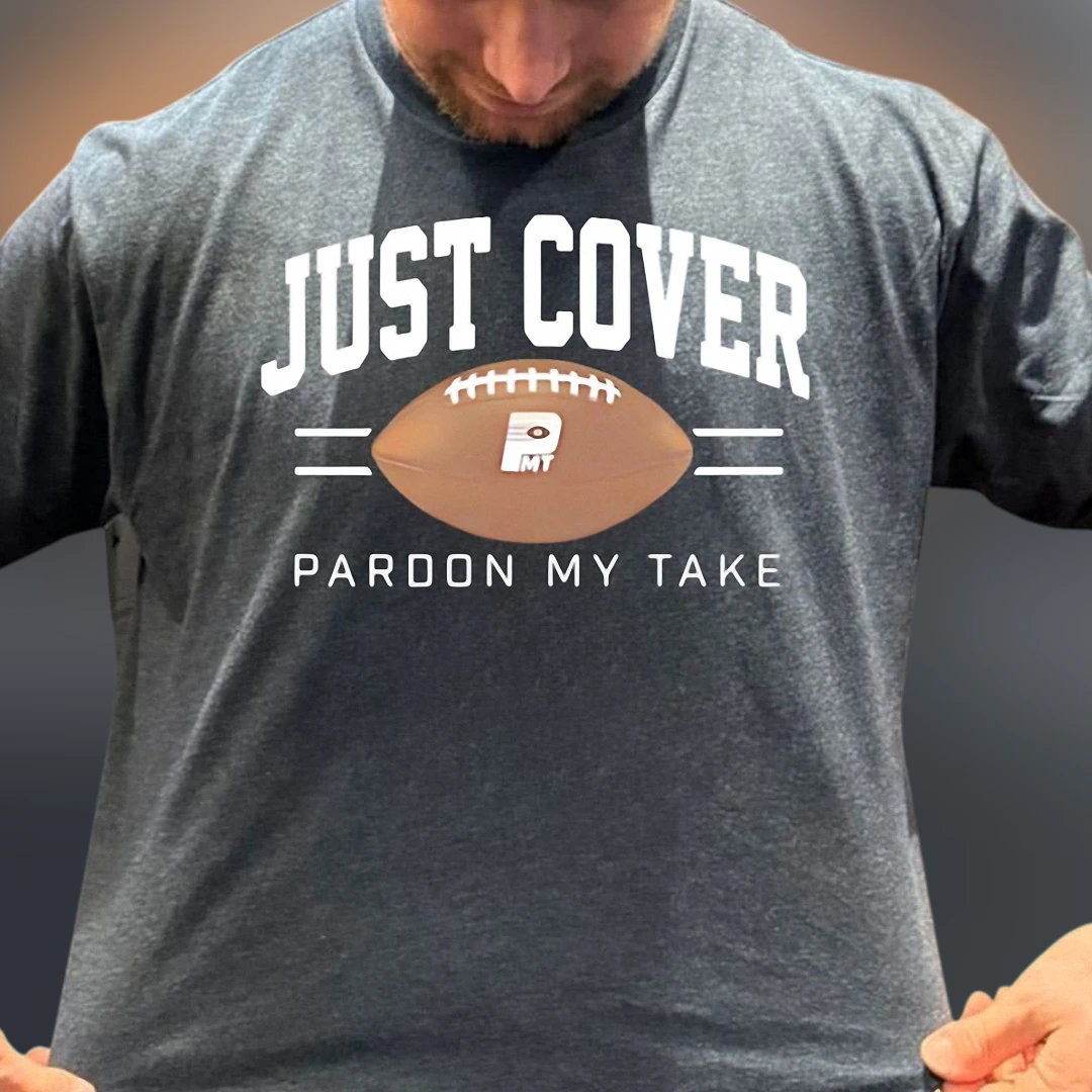 Just Cover Football Sports Fan Graphic Tee Shirt