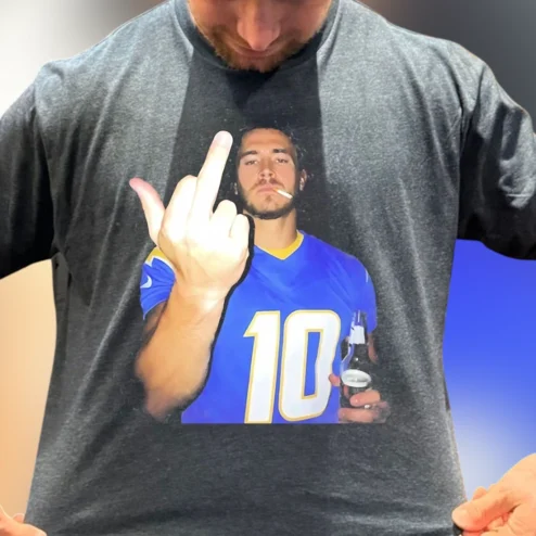 Justin Herbert Tee Funny Middle Finger Graphic Shirt for Football Fans and Game Day Tailgate