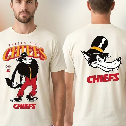 Kansas City Chiefs Tee Vintage Big Bad Wolf Retro Football Fan Graphic T-Shirt