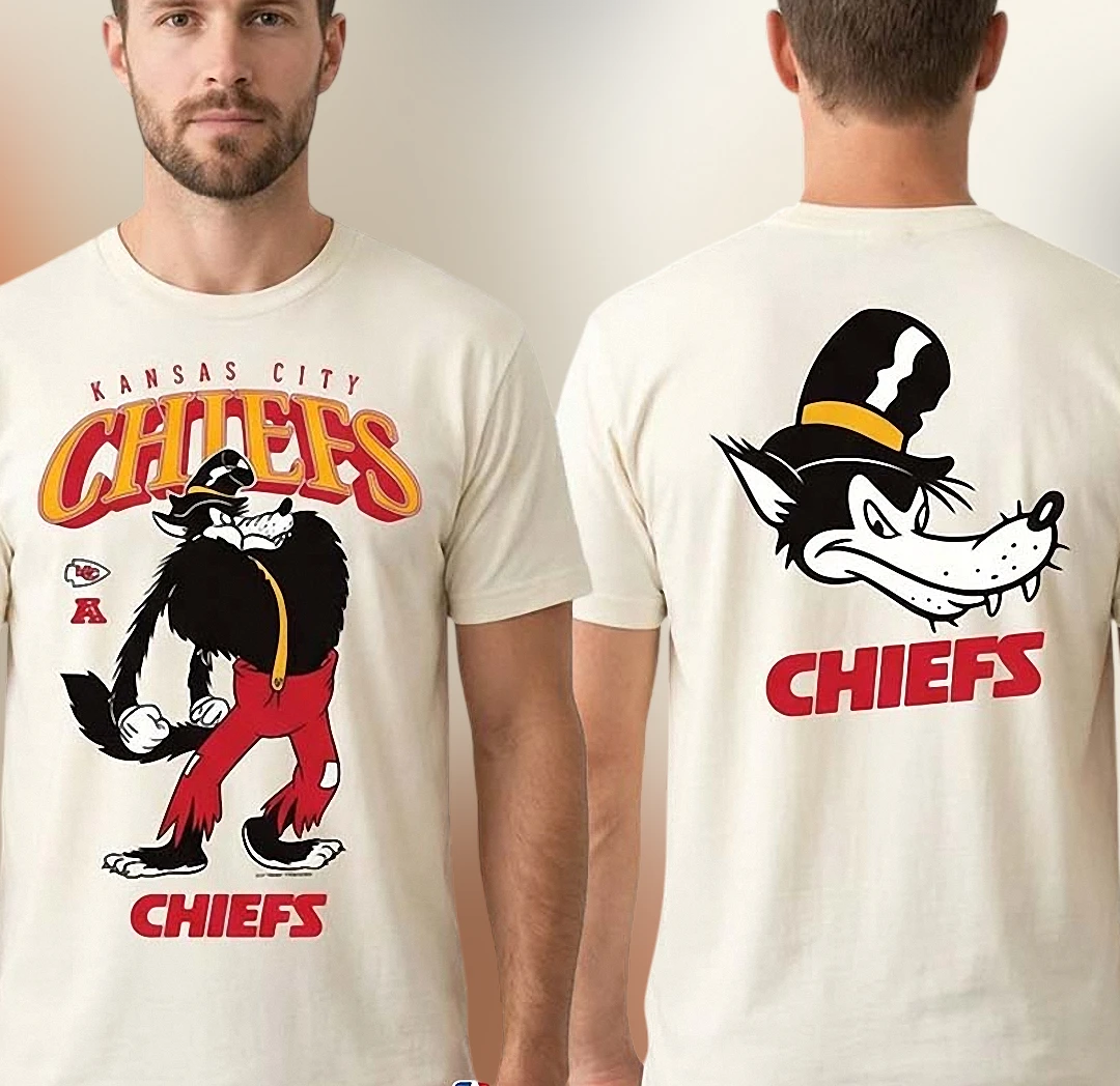 Kansas City Chiefs Tee Vintage Big Bad Wolf Retro Football Fan Graphic T-Shirt