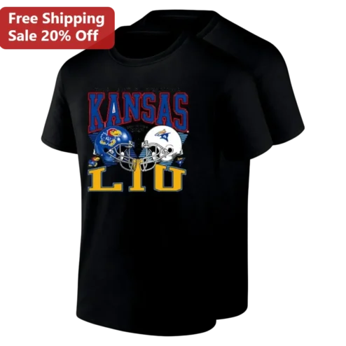 Kansas LIU Showdown 2023 Tee College Football Game Day Gift for Jayhawks and Sharks Fans