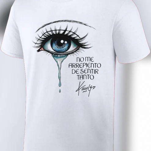 Karol G No Me Arrepiento De Sentir Tanto Tee, Crying Blue Eye Graphic Fan Shirt, Latin Pop Album Music Merch