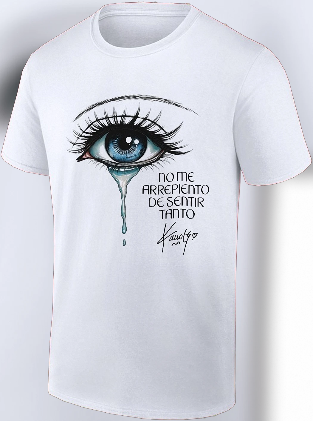 Karol G No Me Arrepiento De Sentir Tanto Tee, Crying Blue Eye Graphic Fan Shirt, Latin Pop Album Music Merch