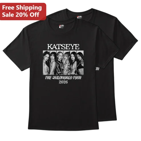 Katseye The Wildworld Tour 2026 Tee Vintage Kpop Concert Merch Graphic Shirt for Fans