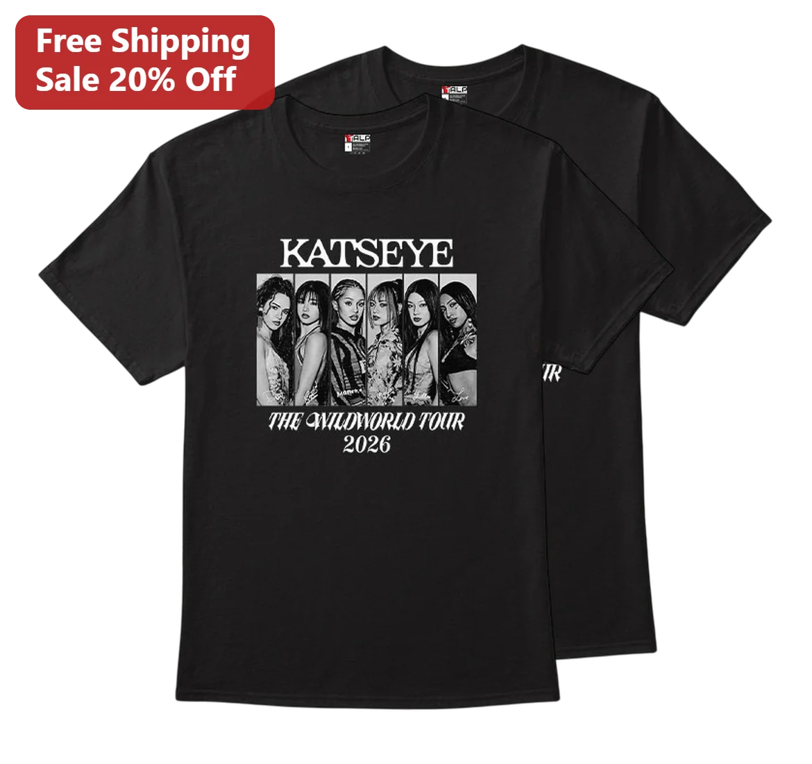 Katseye The Wildworld Tour 2026 Tee Vintage Kpop Concert Merch Graphic Shirt for Fans