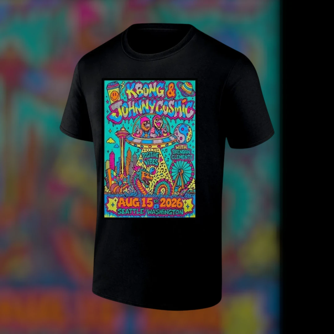 KBong Johnny Cosmic Seattle Aug 15 2026 Concert Tee Positive Vibes Tour Merch