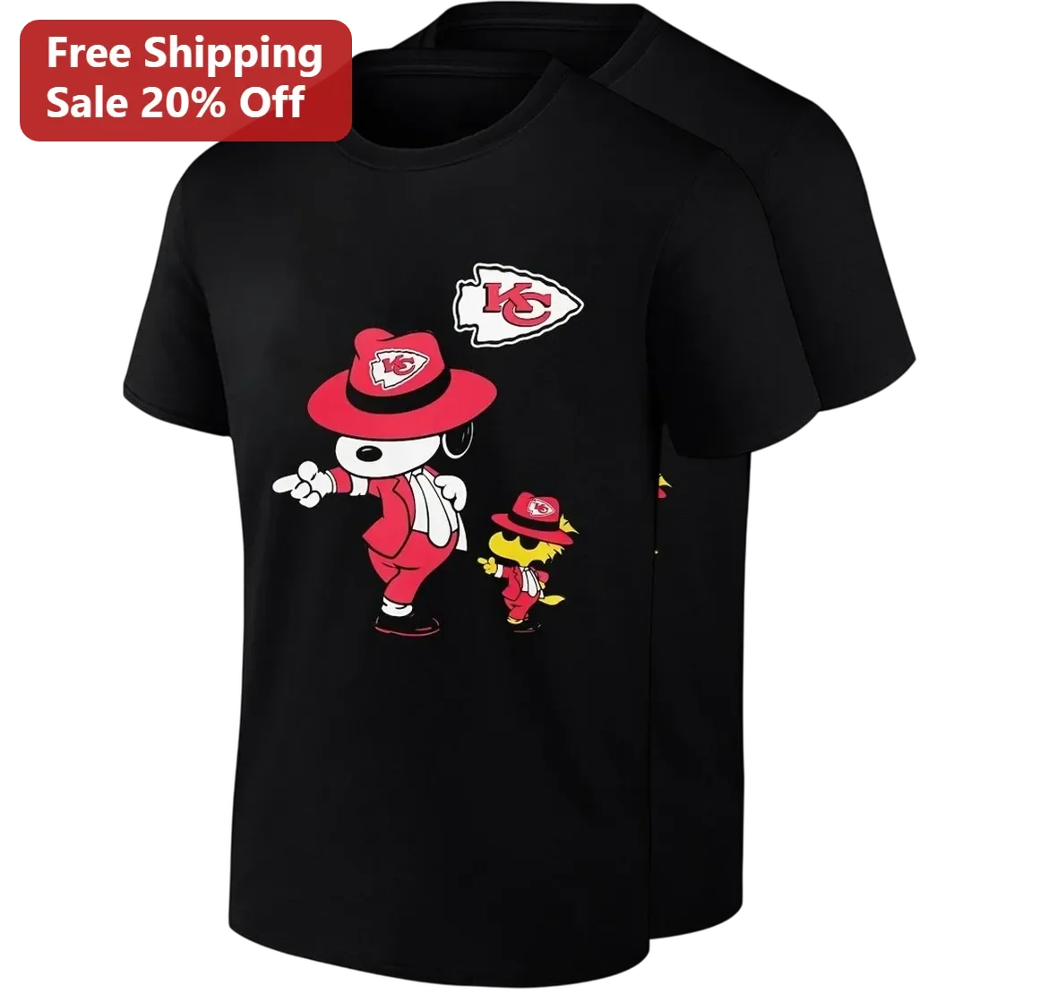 KC Tee Snoopy Woodstock Kansas City Chiefs Football Fan Gift