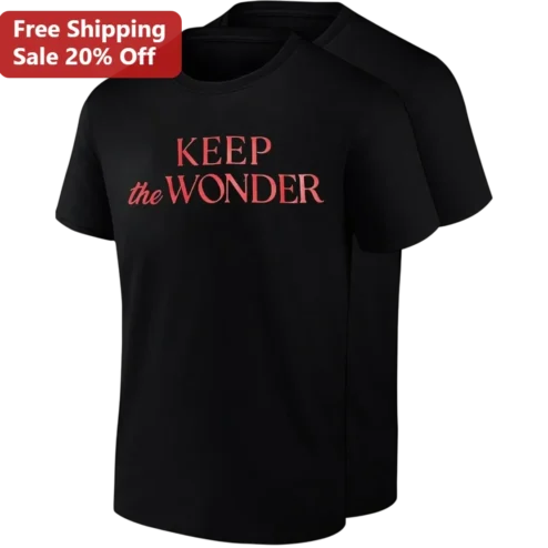 KEEP the WONDER Tee, Minimalist Inspirational Positive Message Shirt Gift for Dreamers and Nature Lovers
