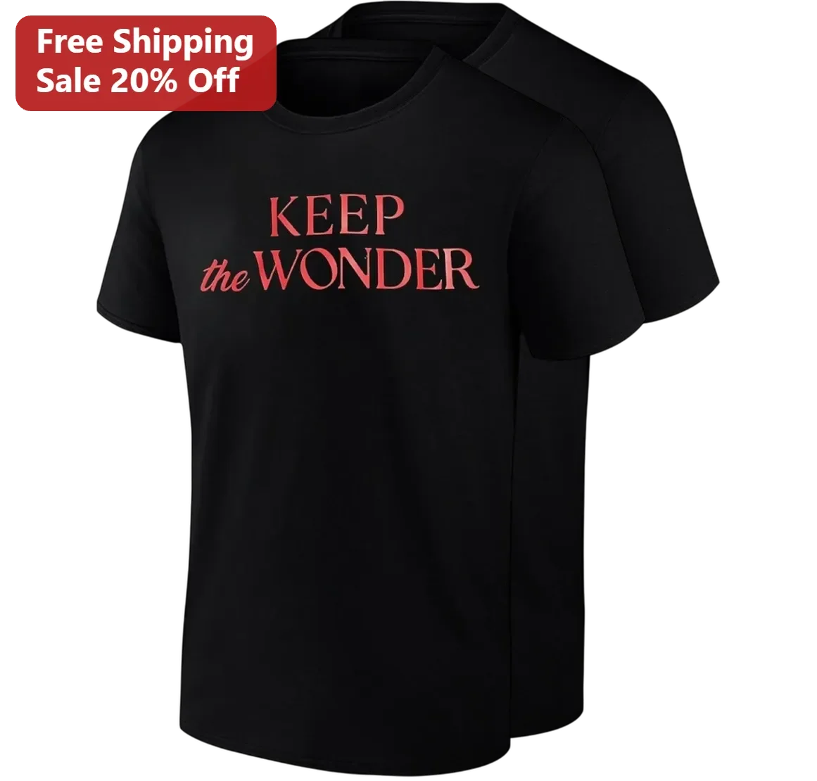 KEEP the WONDER Tee, Minimalist Inspirational Positive Message Shirt Gift for Dreamers and Nature Lovers