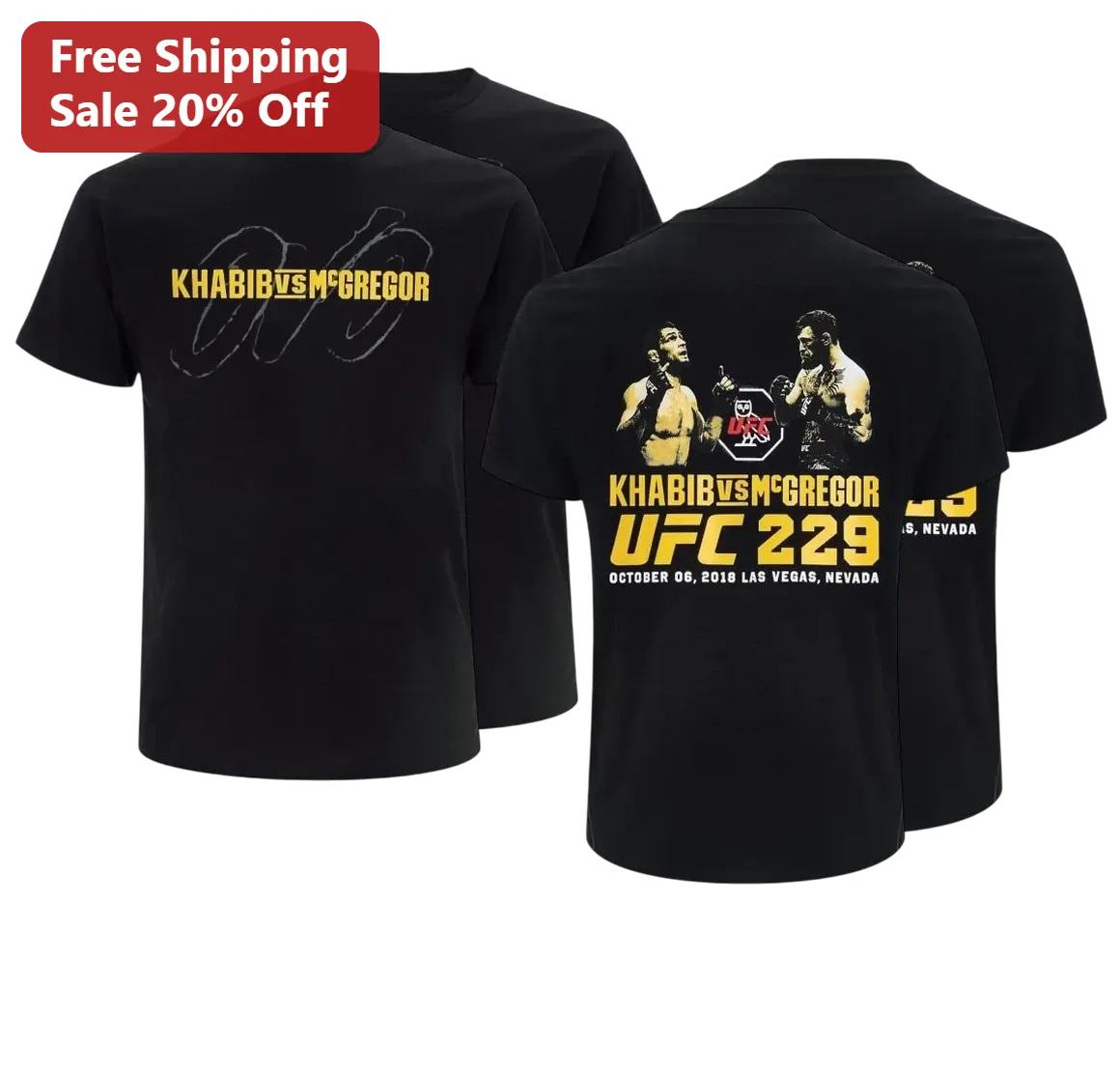 Khabib vs McGregor UFC Tee October 6 2018 Las Vegas Fight Night Commemorative Gift for MMA Fans