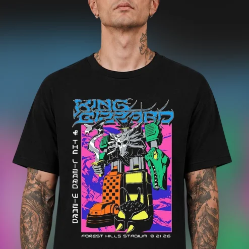King Gizzard and the Lizard Wizard Forest Hills Stadium 8.21.26 Tee, Psychedelic Rock Concert Tour Graphic Shirt