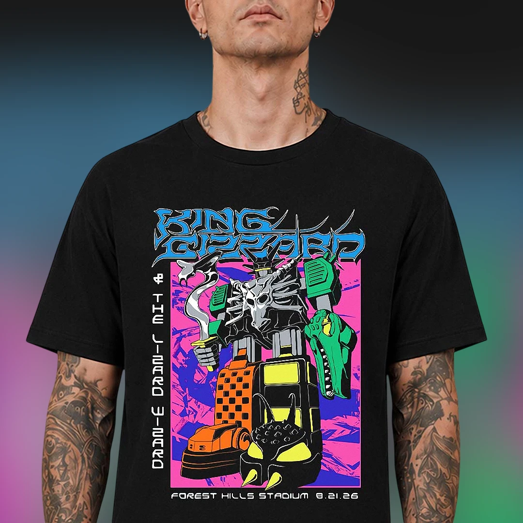 King Gizzard and the Lizard Wizard Forest Hills Stadium 8.21.26 Tee, Psychedelic Rock Concert Tour Graphic Shirt