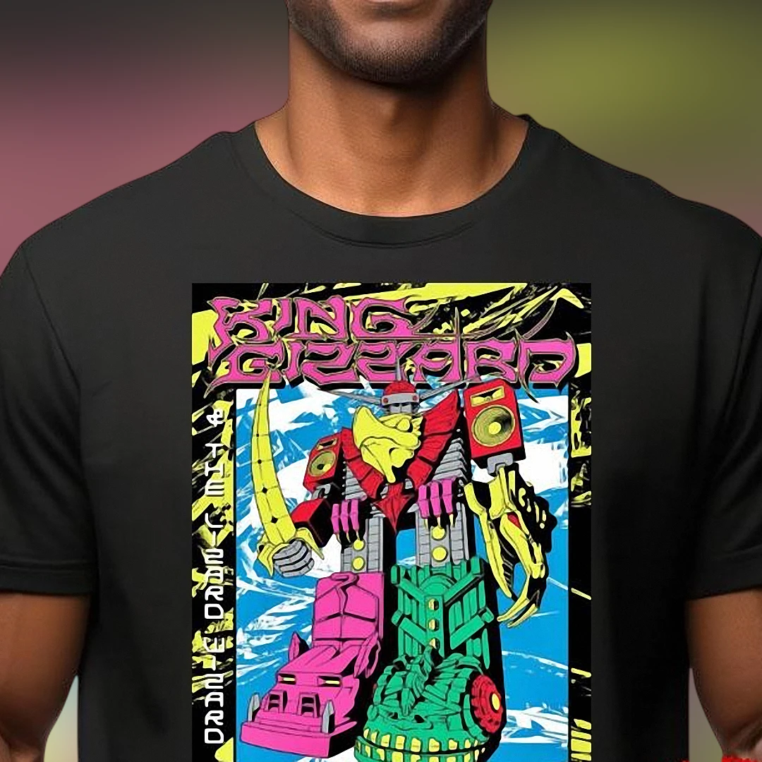 King Gizzard and The Lizard Wizard Tee Retro Robot Psych Rock Band Merch Graphic Shirt