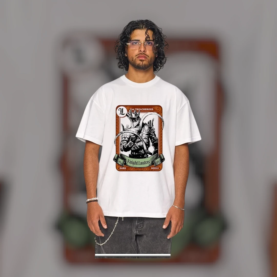 Knight Lautrec Dark Souls Tee The Treacherous Tarot Card Gothic Gaming Shirt
