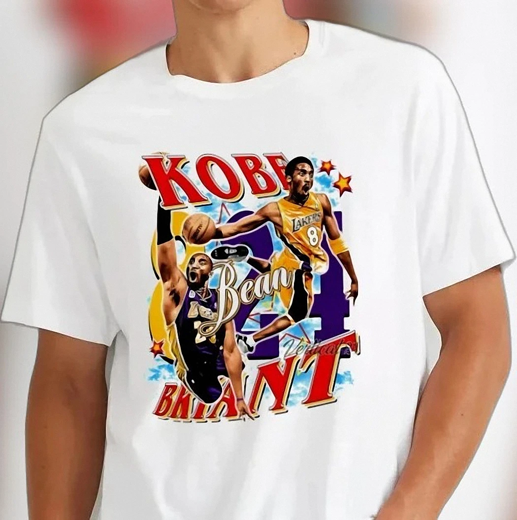 Kobe Bean Bryant Vintage Tribute Tee Retro 90s Bootleg Basketball Legend Graphic Shirt for Lakers Fans