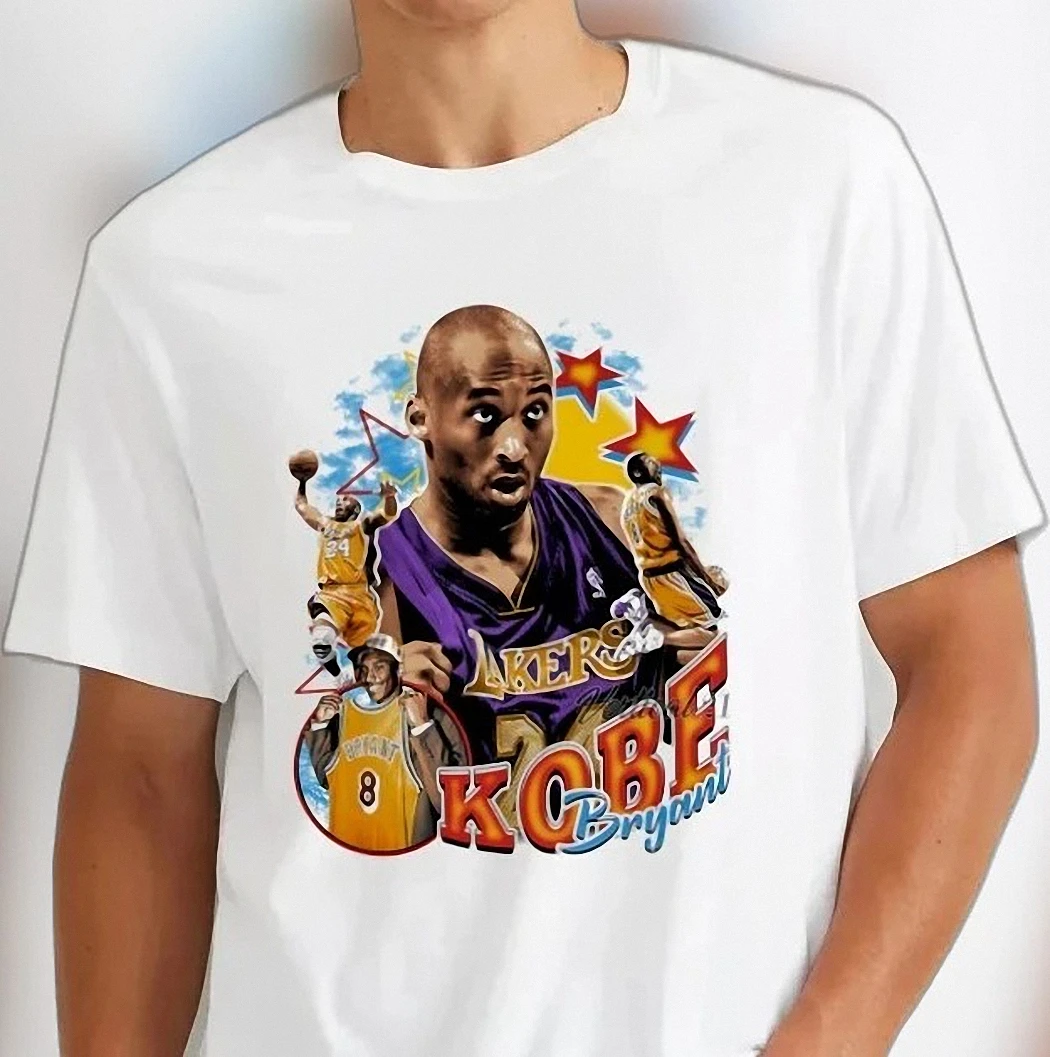 Kobe Bryant Los Angeles Lakers Vintage Tribute Tee, 90s Bootleg Basketball Graphic T-Shirt for Fans