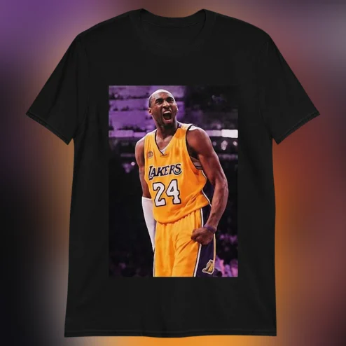 Kobe Bryant Tee Vintage Los Angeles Basketball Graphic T-Shirt Black Mamba Tribute Shirt for Fans