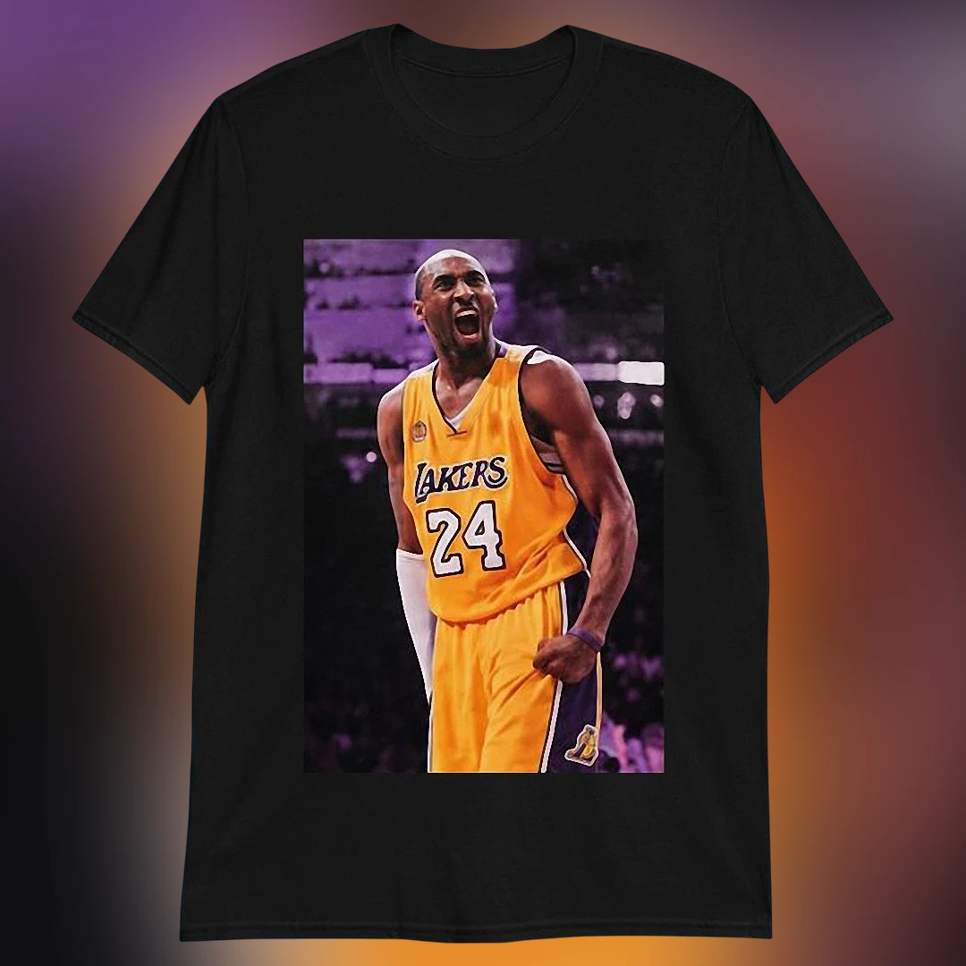 Kobe Bryant Tee Vintage Los Angeles Basketball Graphic T-Shirt Black Mamba Tribute Shirt for Fans