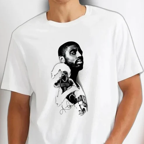 Kyrie Irving Cleveland Cavs Signature Portrait Tee, Basketball Graphic Shirt Gift for Fans