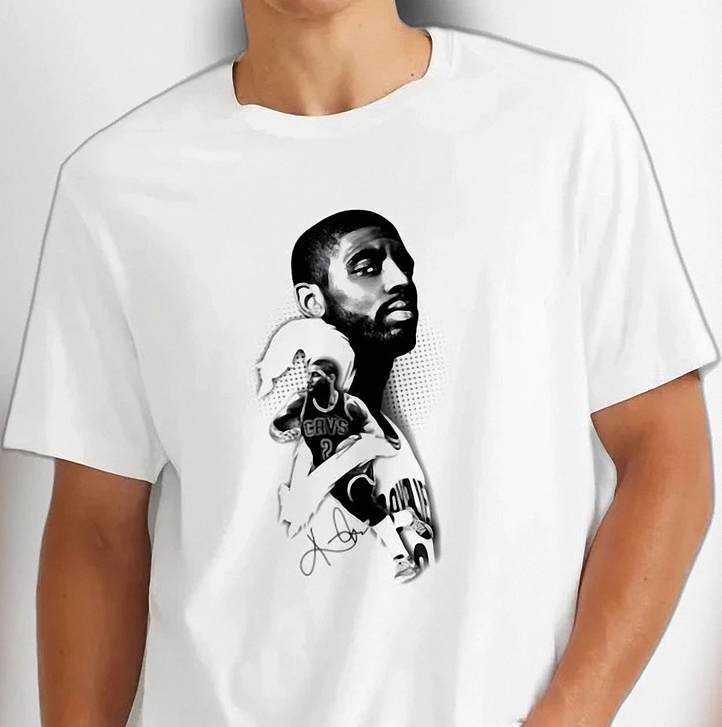 Kyrie Irving Cleveland Cavs Signature Portrait Tee, Basketball Graphic Shirt Gift for Fans