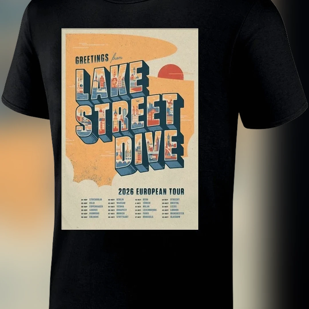 Lake Street Dive 2026 European Tour Tee, Vintage Greetings Concert Dates Graphic Shirt, Music Band Fan Merch Souvenir Gift