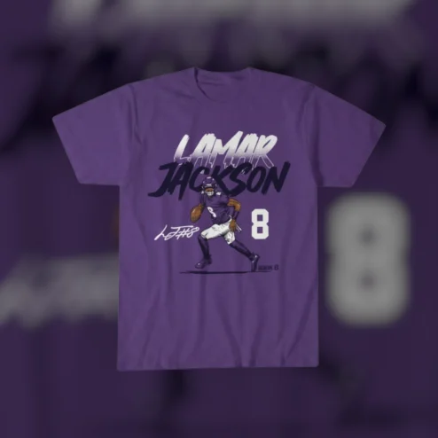 Lamar Jackson Game Day Tee Number 8 Signature Baltimore Football Fan Shirt