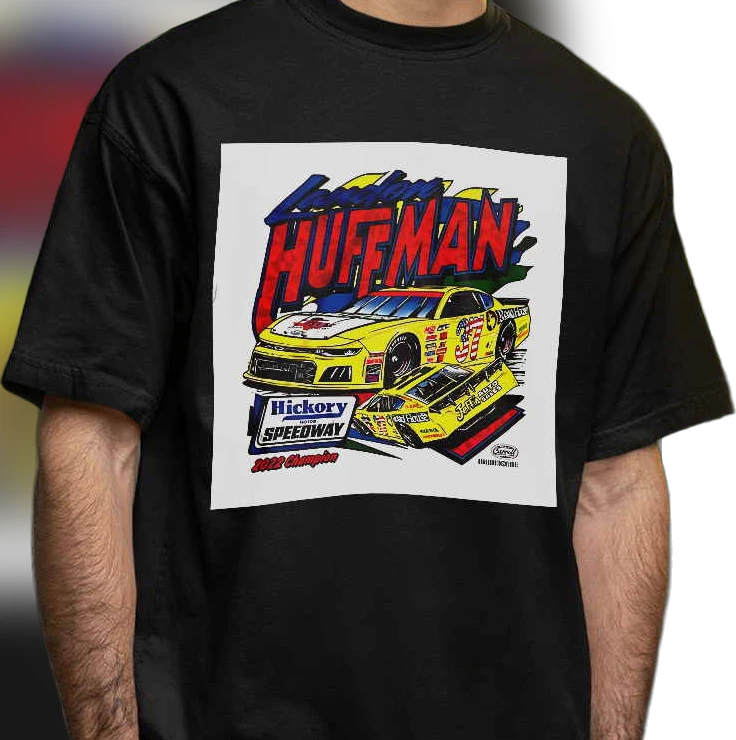 Landon Huffman Hickory Motor Speedway 2022 Champion Racing Graphic Tee Vintage Stock Car Shirt