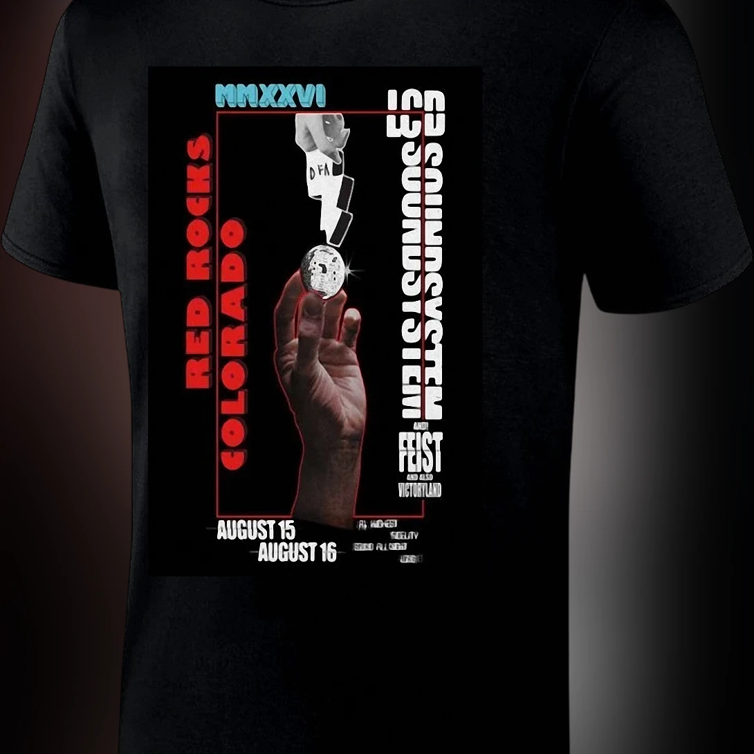 LCD Soundsystem Red Rocks 2026 Tee Feist Victoryland August 15 16 Concert Commemorative Shirt