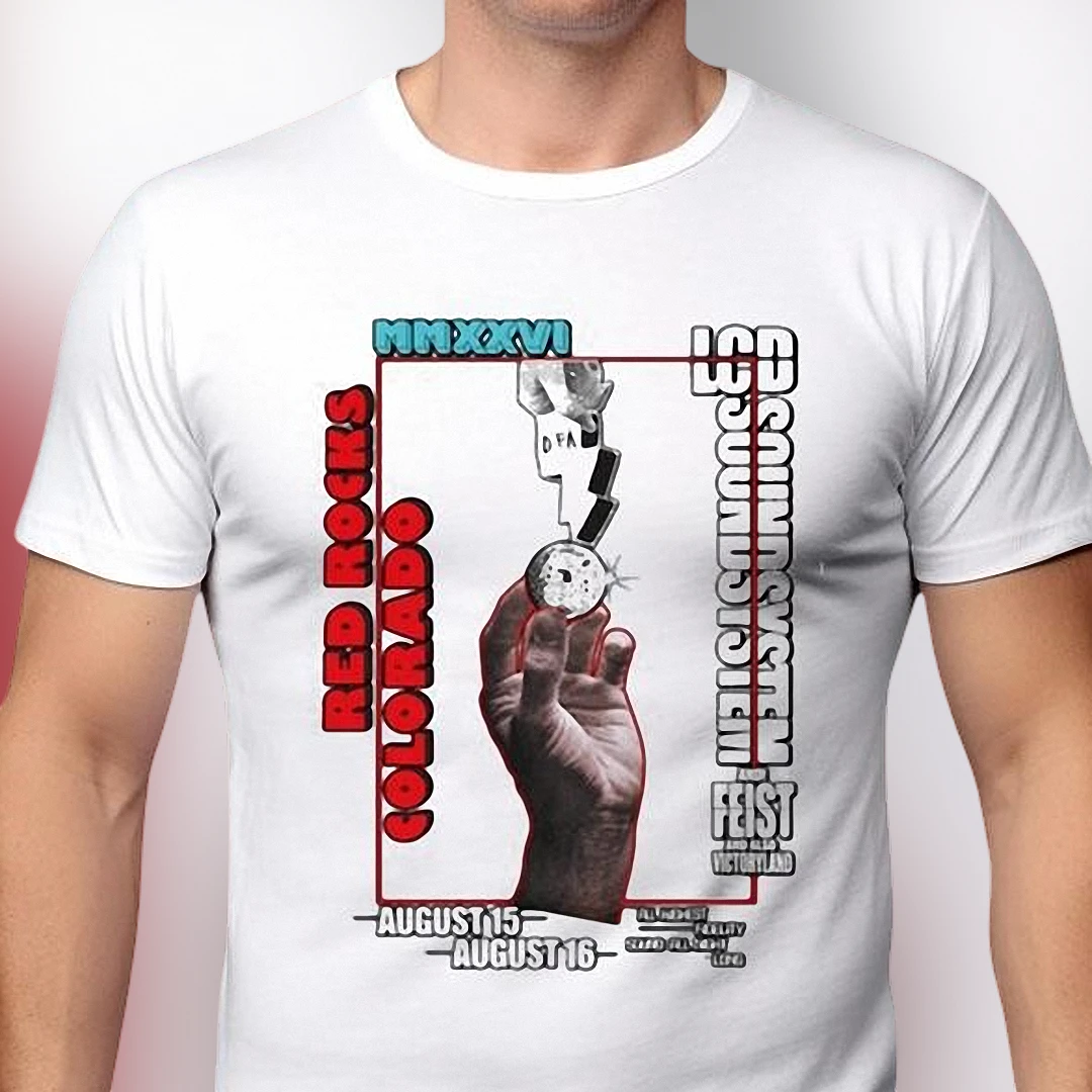 LCD Soundsystem Red Rocks Colorado Aug 15 16 MMXXVI Concert Tee, Feist Victoryland Tour Shirt