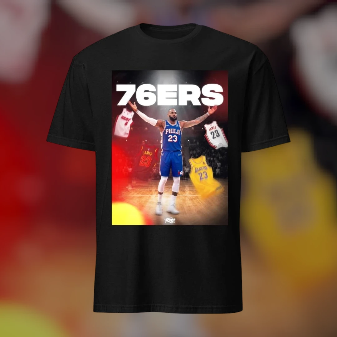 LeBron James 23 Philadelphia 76ers Basketball Fan Tee