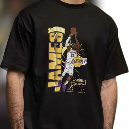 LeBron James Los Angeles Lakers Graphic Tee, Retro Los Angeles Basketball Fan Tribute Shirt