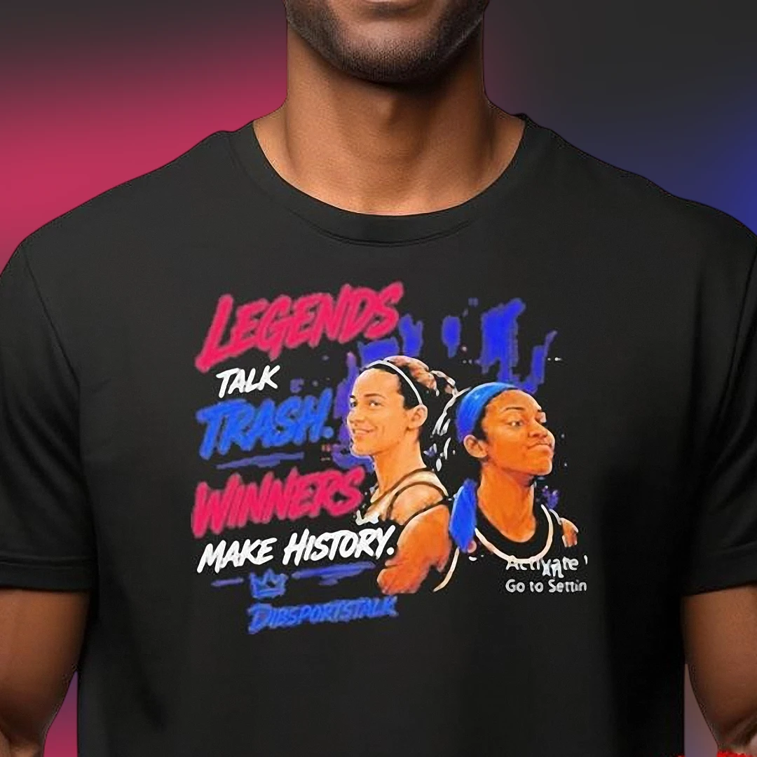 Legends Talk Trash Winners Make History Tee, Caitlin Clark Angel Reese Basketball Fans Graphic Shirt