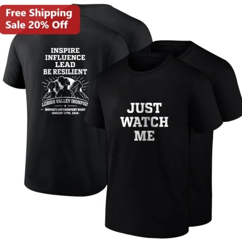 Lehigh Valley IronPigs Women's Empowerment Night Tee Just Watch Me Inspirational Baseball Graphic T-Shirt