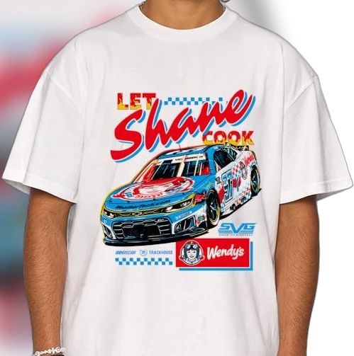 Let Cook Wendy's Style Racing Graphic Tee, Funny Fast Food Parody Race Car Shirt for Motorsport Fans
