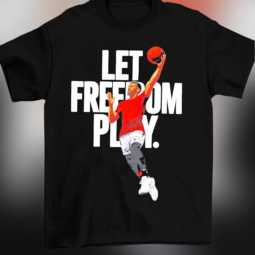 Let Freedom Play Basketball Tee, Vintage Dunk Graphic Shirt, Sports Fan Apparel for Men and Women