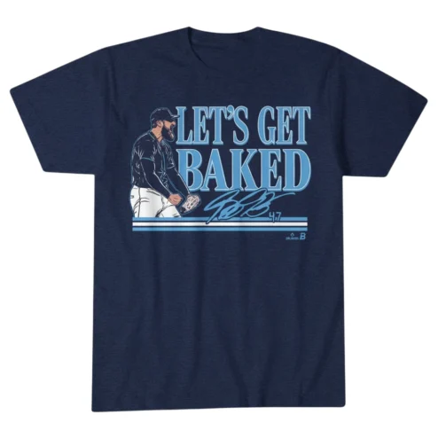 Let's Get Baked Funny Baseball Tee Pitcher Sports Humor T-Shirt for Men