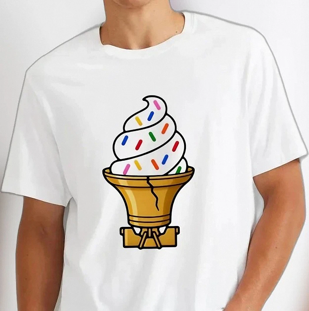 Liberty Bell Ice Cream Cone Graphic Tee, Philadelphia Souvenir Soft Serve Sprinkles Novelty T-Shirt