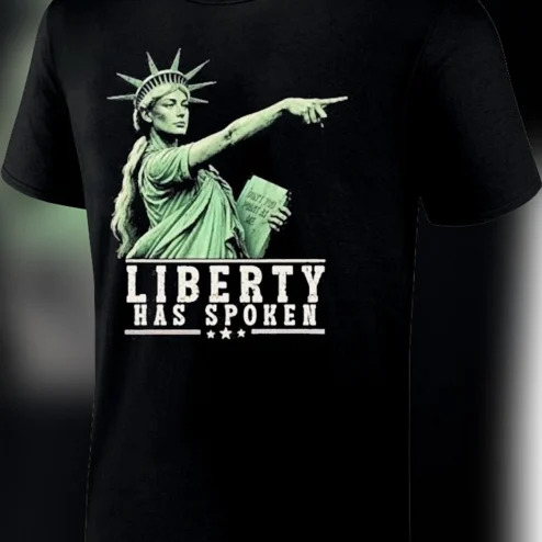 Liberty Has Spoken Statue of Liberty Patriotic Graphic Tee, Vintage Americana Freedom Statement Shirt