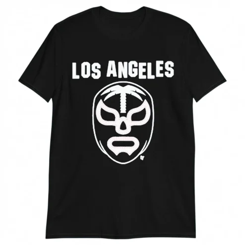 Los Angeles Lucha Libre Mask Tee, Vintage LA Palm Tree Wrestling Graphic Shirt