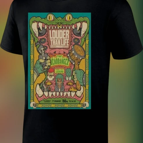 Louder Than Life The Headbanger Tee, Vintage Heavy Metal Festival Graphic Shirt, Rock Concert Merch Gift for Music Fans