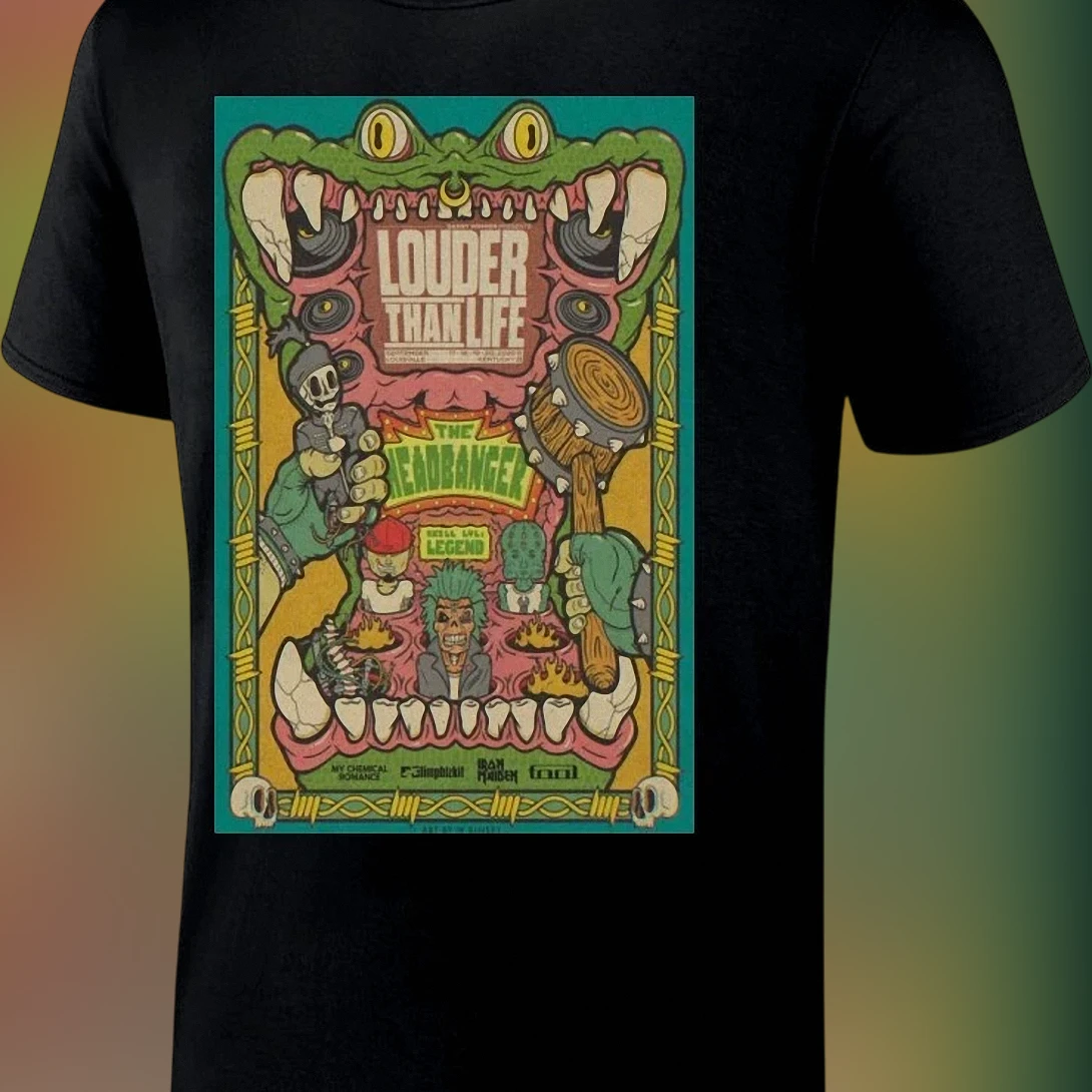 Louder Than Life The Headbanger Tee, Vintage Heavy Metal Festival Graphic Shirt, Rock Concert Merch Gift for Music Fans