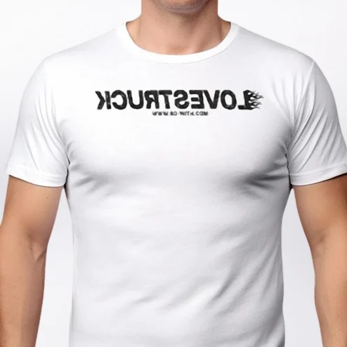 Lovestruck Mirror Text Graphic Tee, Romantic Flame Slogan Shirt for Men and Women, Trendy Streetwear Gift