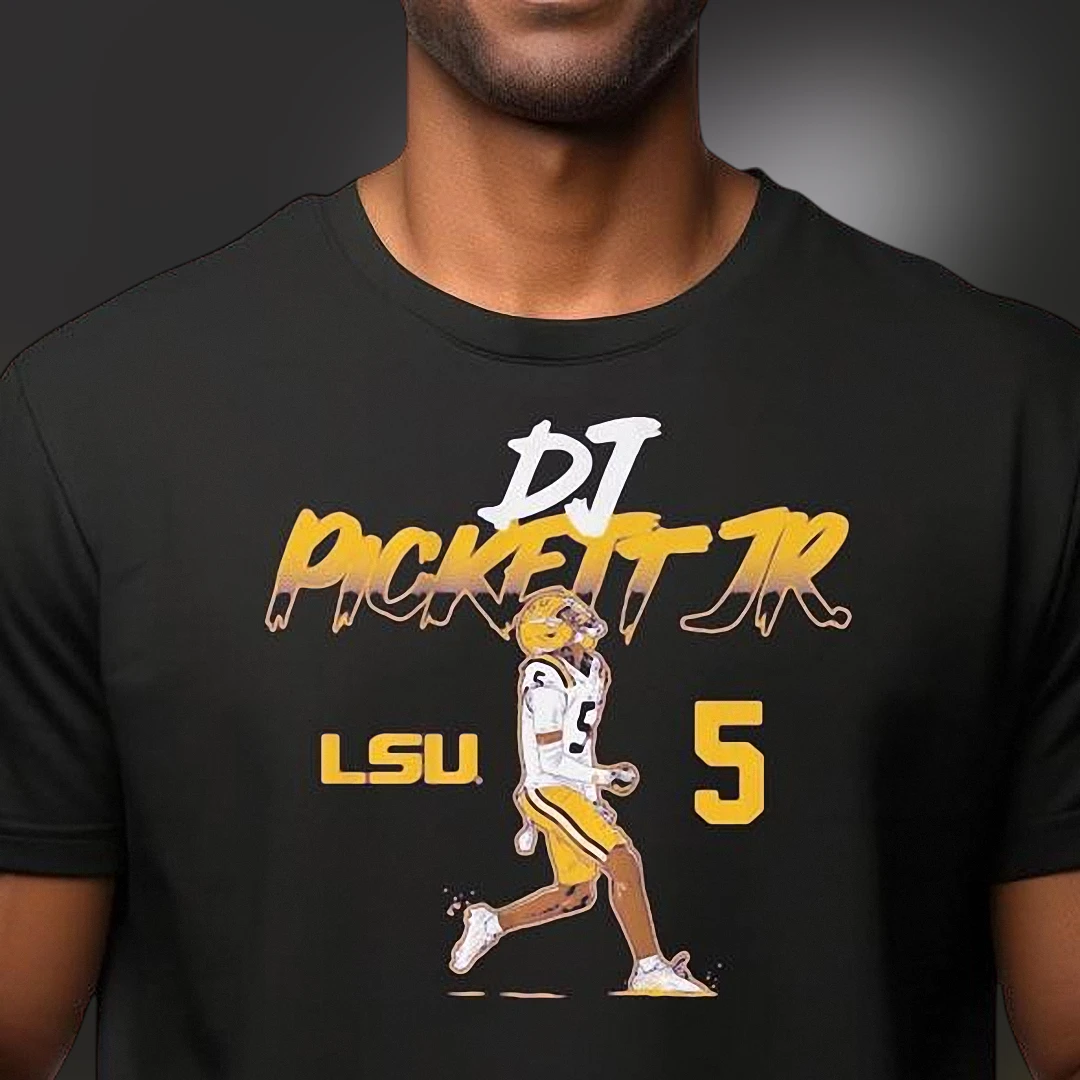 LSU 5 Tee Custom Football Jersey Player Graphic Shirt for College Sports Fans