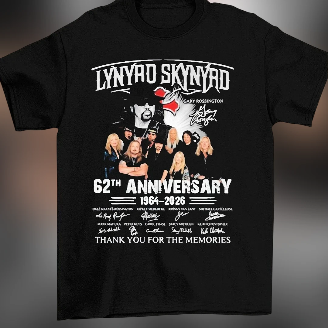 Lynyrd Skynyrd 62nd Anniversary 1964-2026 Thank You for the Memories Tee, Classic Southern Rock Band Tour Shirt