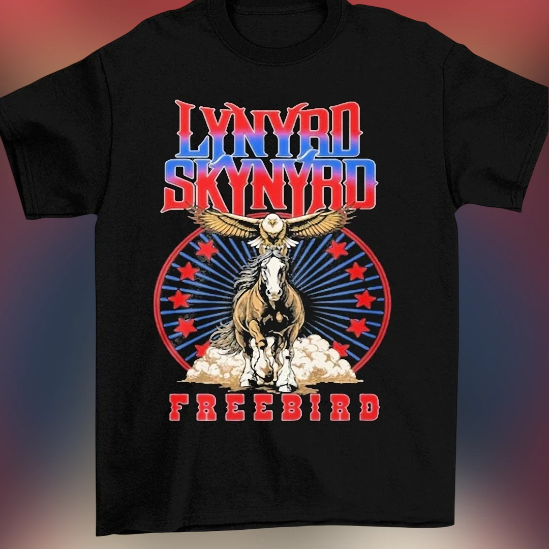 Lynyrd Skynyrd Freebird Tee Vintage Southern Classic Rock Band Eagle Horse Graphic Shirt Gift